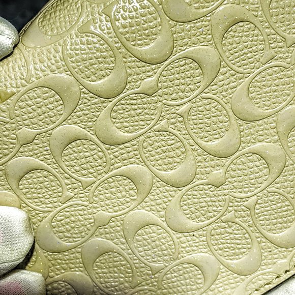 COACH SMALL MARGOT & COACH ACCORDION ZIP WALLET IN SIG DEBOSSED PATENT LEATHER - Picture 16 of 16